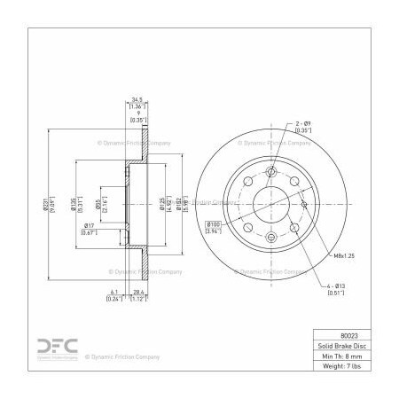 Dynamic Friction Co Disc Brake Rotor - Dynamic Friction Company 600-80023 600-80023